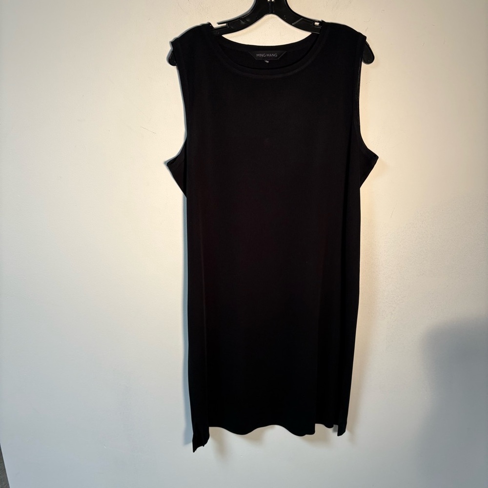Ming Wang Womens Black Sleeveless Dress Acrylic Size 1X - Picture 5 of 11